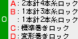 A:2本針4本糸ロック
B:1本針3本糸ロック
1本針2本糸ロック
C:標準巻きロック
C:変形巻きロック