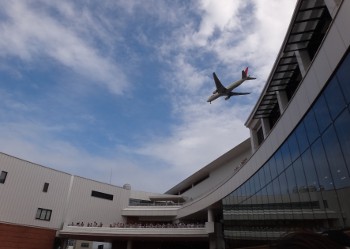 スタンドの上を飛行機!