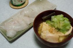 刺身と味噌汁