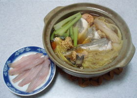 小鍋と刺身