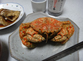 茹でガニ