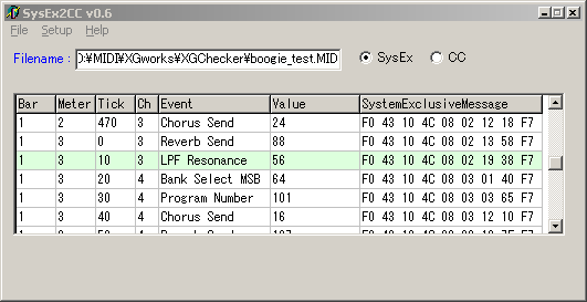 SysEx2CC